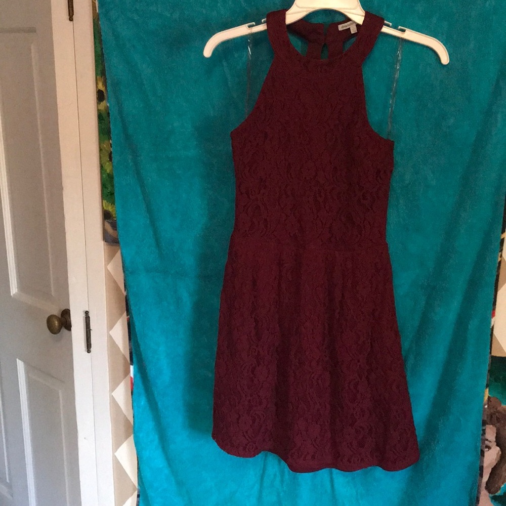 Burgundy mini dress